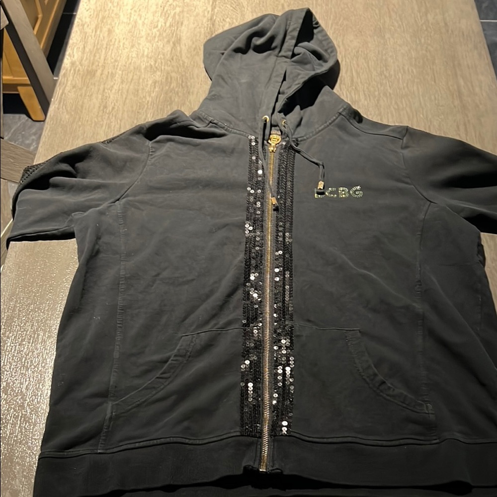 Black Hoodie with Sequin Detail